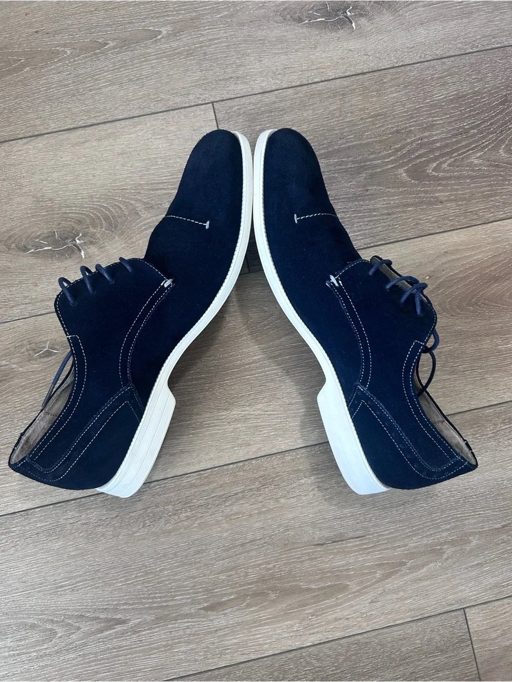 Stacy Adams Bale Cap Toe Suede Oxford Navy Blue Shoes Size 12